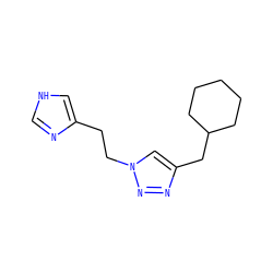 c1nc(CCn2cc(CC3CCCCC3)nn2)c[nH]1 ZINC000066114585