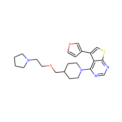 c1nc(N2CCC(COCCN3CCCC3)CC2)c2c(-c3ccoc3)csc2n1 ZINC000223008532