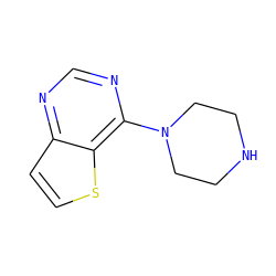 c1nc(N2CCNCC2)c2sccc2n1 ZINC000002513539