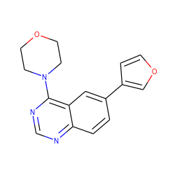 c1nc(N2CCOCC2)c2cc(-c3ccoc3)ccc2n1 ZINC000004265816