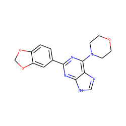 c1nc2c(N3CCOCC3)nc(-c3ccc4c(c3)OCO4)nc2[nH]1 ZINC000045349796