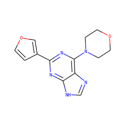 c1nc2c(N3CCOCC3)nc(-c3ccoc3)nc2[nH]1 ZINC000045348810