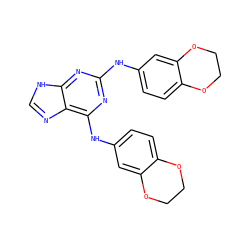 c1nc2c(Nc3ccc4c(c3)OCCO4)nc(Nc3ccc4c(c3)OCCO4)nc2[nH]1 ZINC000008993258