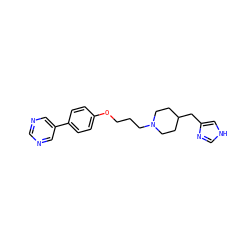 c1ncc(-c2ccc(OCCCN3CCC(Cc4c[nH]cn4)CC3)cc2)cn1 ZINC000028570439