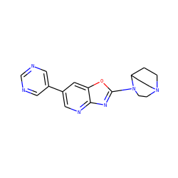 c1ncc(-c2cnc3nc(N4CCN5CCC4CC5)oc3c2)cn1 ZINC000045374912