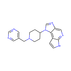 c1ncc(CN2CCC(n3cnc4cnc5[nH]ccc5c43)CC2)cn1 ZINC000095575501